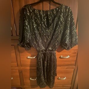 beautiful lined black gold dress